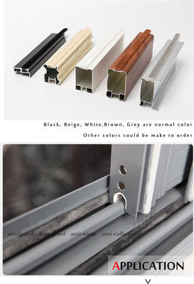 Auminium drzwi i okna Silikonowa podstawa bez zrzucania Aluminium Drzwi przesuwne Okno pogody Paska szczotkowa uszczelniona na 50000 metrów