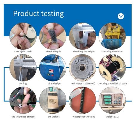 CLJ Czarny pasek pogodowy Pasek z włosów mohair do funkcji antypust, anty owad, anty dźwiękowy Wysokość stosów 3-25 mm i szerokość 3-50 mm