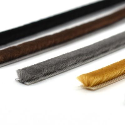 Tkaniny Strapki pogodowe drzwi okna szczotka Strapki pogodowe Strapki z wysokością stosu 3-25 mm i szerokością 3-50 mm